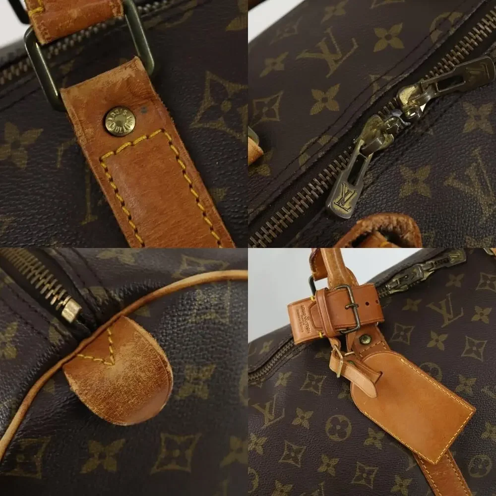 Louis Vuitton Monogram Keepall 55 Travel Bag Brown